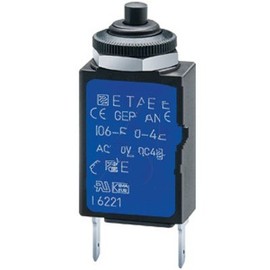 E-T-A Circuit Protection and Control 106-M2-P10-8A, Circuit Breaker; Therm; Push; Cur-Rtg 8A; Panel; 1 Pole; Vol-Rtg 240/48VAC/VDC