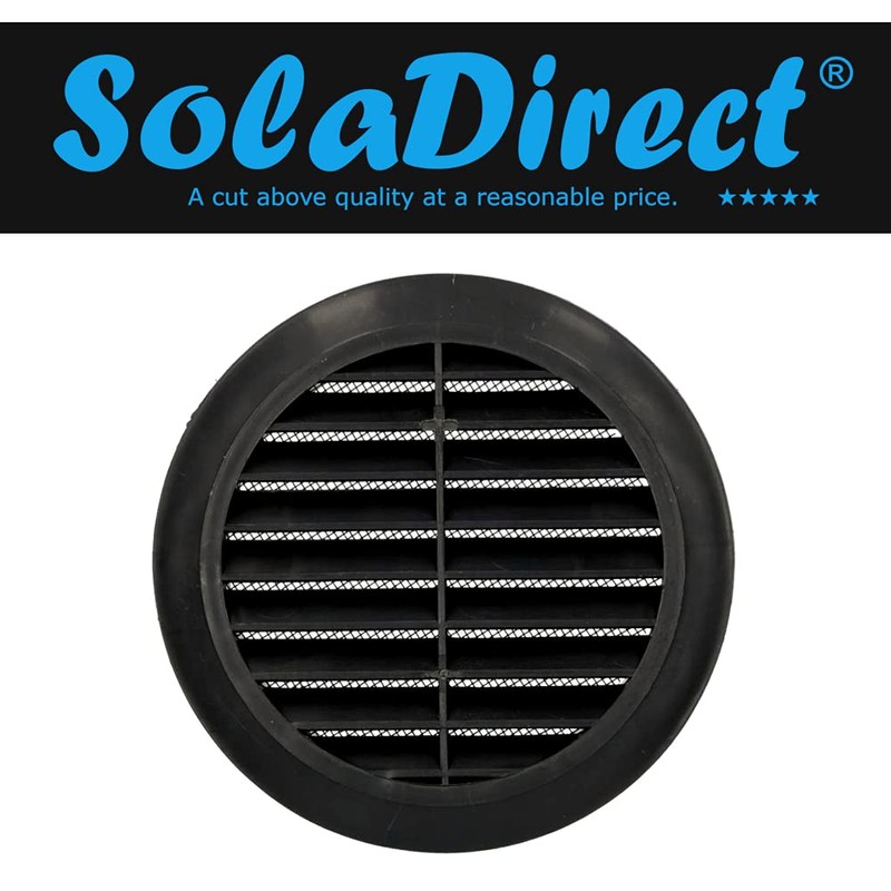 100 mm / 4 in Black Round Air Vent Grille