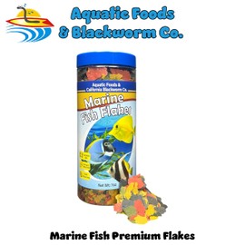 Aquatic Foods Inc. Premium Marine Fish Flakes with Algae, Seaweed and Nori for Clown Fish, Tangs, Butterflies, Angel Fish, 4-Type Wafer Mix & 12-Type Pellet Mix Included 7.0oz Canister