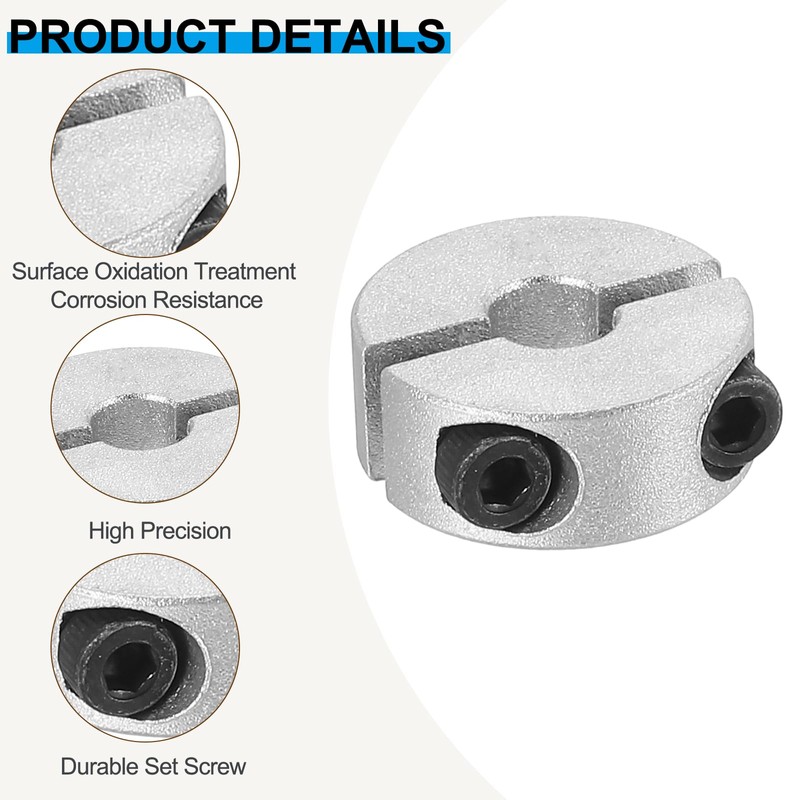 PATIKIL 6mm Bore Double Split Shaft Collar 20mm OD 8mm