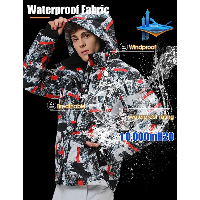 Men's Ski Suit Waterproof Snow Suits Two Piece Snowboard Jacket