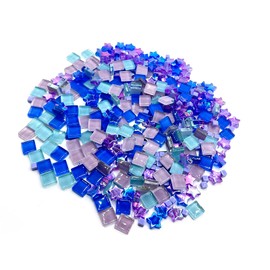 Giftmeet Mosaic Tiles for Crafts, 350 Pieces Crystal Mosaic Tiles Assorted Color, Glass Mosaic Tiles Opaque for DIY Art Projects, Jewelry Making, Home Decoration (Royal Purple)
