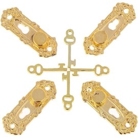 4 Set Gold 1/12 Miniature Door Knob Lock and Key Dollhouse Decoration Accessories，Dollhouse Accessories，Dollhouse Decor