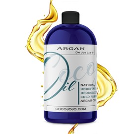 cocojojo Argan Oil Deodorized, Argan Oil for Hair, Hair Treatment, 100% Pure Organic, Oils for Face, Unrefined Unscented Cold Pressed Extra Virgin - 16 Oz