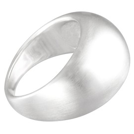 Vinani Women 'S Ring Simple Curved Matt 925 Sterling Silver RGM, Sterling Silver, 0
