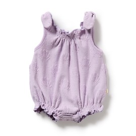 Wilson & Frenchy Organic Terry Tie Playsuit - Lavender Shells, 00 (3 - 6 Months)