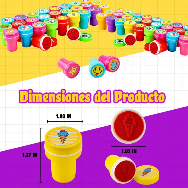 Juego De Sellos De Dibujos Animados De 60 Piezas Para