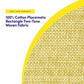 Sweet Home Collection Trends Two Tone 100% Cotton Woven Placemat (4 Pack), 10"x19", Gold
