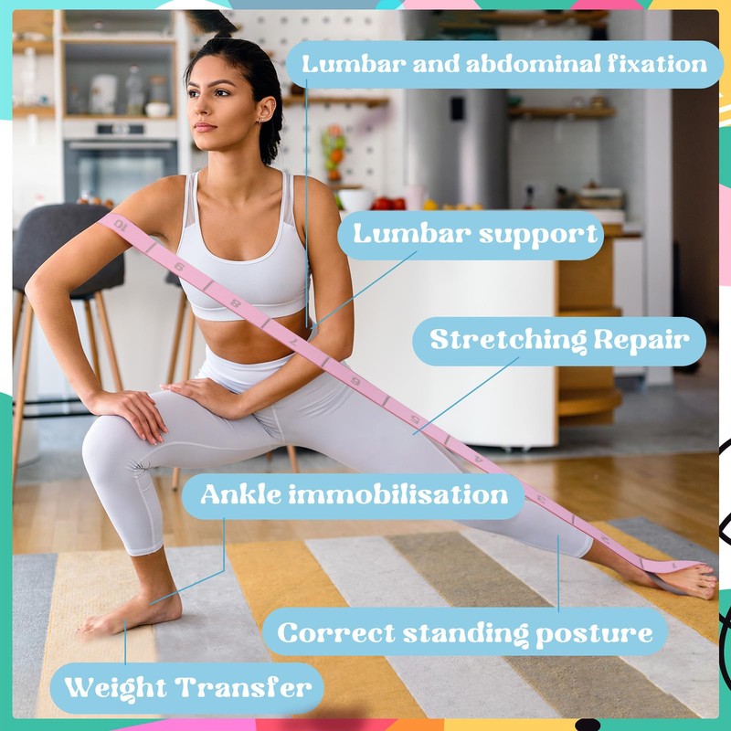 Guiqulai 2 Pcs Stretch Strap, Elastic Yoga Stretching Strap Stretch