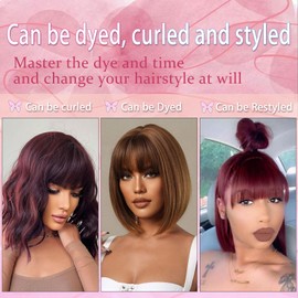 Tryfey Bob Wig Human Hair Glueless Bob Wig Bob Wigs for Black Women (99J, 10 inch)