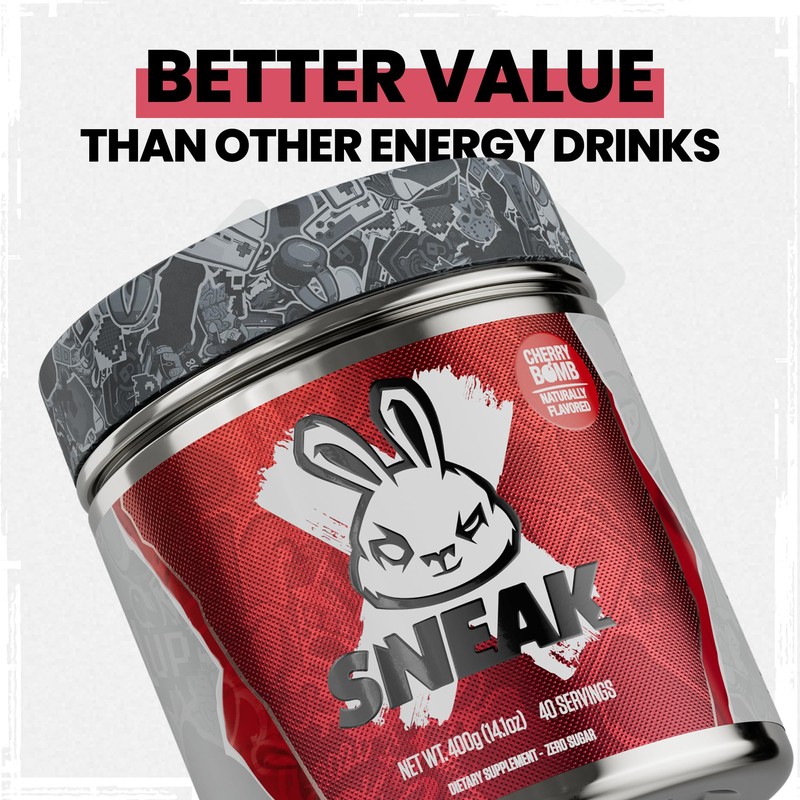 SNEAK Energy Drink Powder | Cherry Bomb | No Sugar.