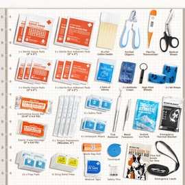 EVERLIT Pet Medic First Aid Kit | 95 Pcs Vet-Approved Medical, Outdoor & Emergency Supplies for Dogs, Cats, Animal Care | Travel-Friendly Compact Bag for Home, Car and Travel (Guardian Orange)