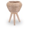 Decorasian Flower pot with integrated stand, braided from seagrass -