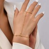 Hand Chain Gold Bracelets for Women Trendy Stuff Ring Bracelet