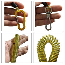 OXDFNZU Fishing Lanyard, Heavy Duty Coiled Lanyards Stainless Steel Wire Inside, Safety Rope Extension Cord Tether, Retractable Fishing Accessories for Rods, Pliers, Boating, Paddles, Kayak