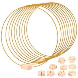 DearCal Metal Floral Hoops with 10 PCS Place Card Holders,Metal Wreath Ring,Wreath Hoop,30 CM Metal Floral Hoop for Wedding,Wall Hanging Crafts