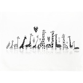 Half a Donkey Love the Giraffes - Large Cotton Tea Towel