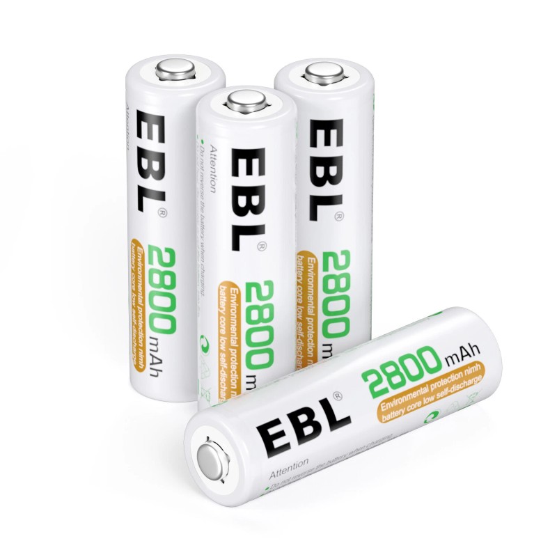 EBL 20Pcs 2800mAh AA Rechargeable Batteries 1.2V NI-MH Battery For