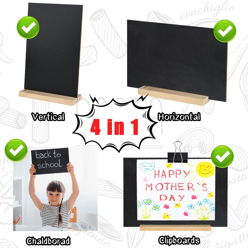 BOUBONI 1 Pack Chalkboard 8 x 12 inch Tabletop Chalkboard