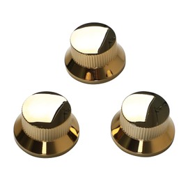 OVSAL 3Pcs Electric Guitar Control Knobs Volume and Tone Knobs Metal Guitar Knobs Replacement Parts for Feder Strat Telecaster Jazz Gibson Les Paul（ Gold）