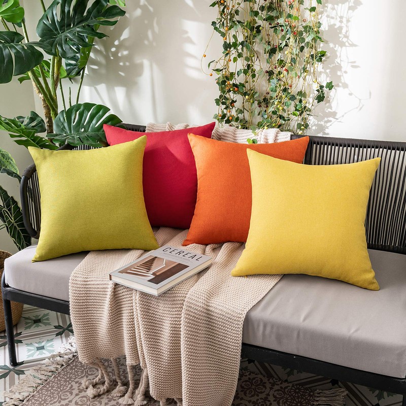 Miulee Set of 2 Waterproof Cushion Covers, Outdoor Sofa Cushion