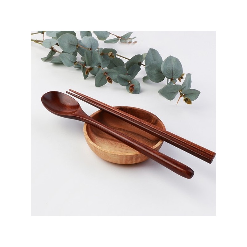 Nature Wood Cutlery Set for 5 / Lacquered Wooden Spoons