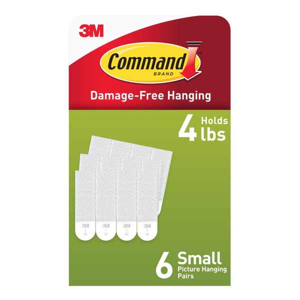 Command Small Picture Hanging Strips [Removable]: 6 Pairs (White)