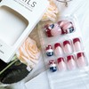 24Pcs Independence Day Press on Nails Short Square Nails French