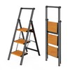 WOA WOA 3 Step Ladder, Kitchen Step Stool with Handrail