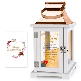HN HAIINAA 30th Wedding Anniversary Lantern 30th Anniversary Wedding Gifts for Couple Parents Grandparents Husband Wife, Happy 30th Anniversary Decoration