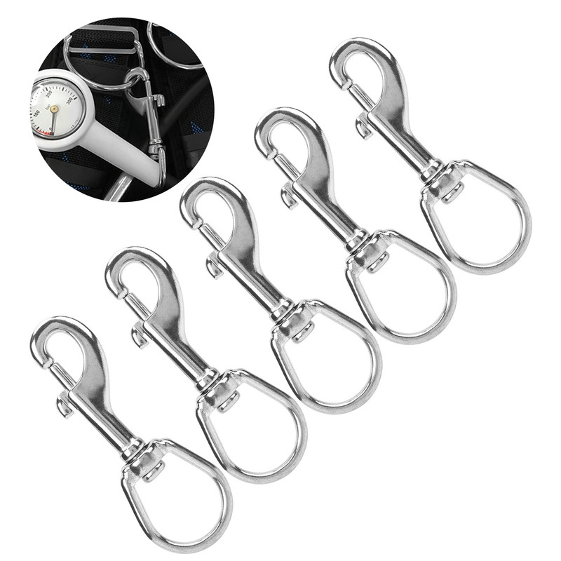 L100MM SpringSnap Clip Diving Hook Double Ended Stainless Steel Spring