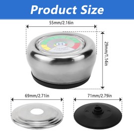 UVVRUR 3 Pieces Pot Lid Handle with Thermometer, Compatible with AMC Pots and Pans, Universal Replacement Handle, Anti-Burn, Brass (Pack of 3)