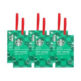 Starbucks Hot Cocoa Mix Ornament, Double Chocolate Hot Cocoa, Real Dark Chocolate & Rich Cocoa, Holiday Hanging Ornament Hot Cocoa Mix Packet, 1-Ounce (Pack of 6)