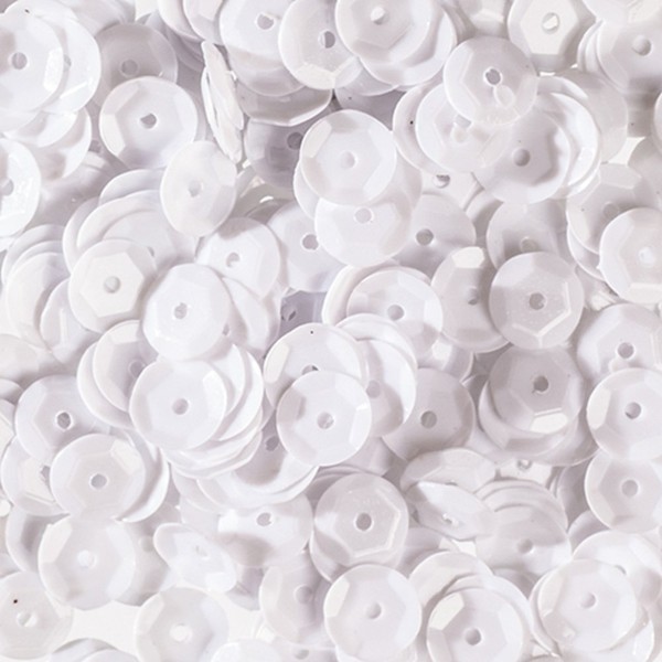 Efco rund-Pailletten, weiß, Blickdicht, 6 mm, 40 g, 4000-piece