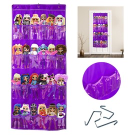 DUOLAM Hanging Over Door Toy Storage Organizer (24 Pockets), Compatible with LOL OMG Dolls Surprise Doll (Toys Not Included), (57.5''x22'')