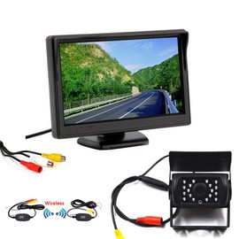 5" Digital Color TFT LCD Car Desktop Monitor+Car Rear View Camera/Waterproof IR Camera for Truck/Bus/Lorry DC12-24V