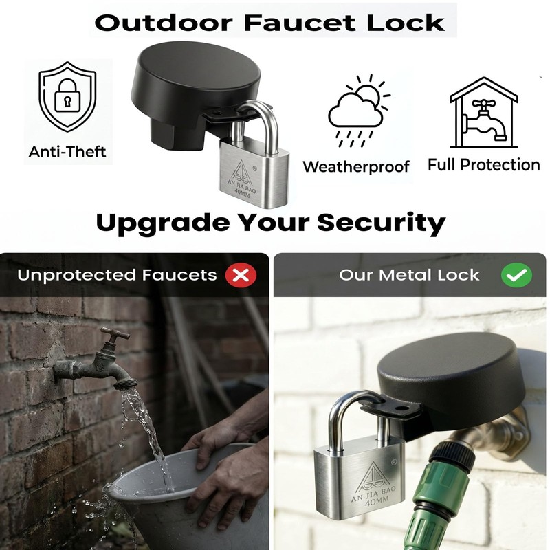 Outdoor Faucet Lock -Water Spigot Lock Hose bib Lock