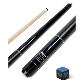 CUEBAR Pool Cue, 58 Inch Pool Sticks for Adults, 2-Piece House Bar Billiard Cue Stick with Imitation Leather Grip, Pool Table Sticks for Men Women - Black,21 Oz