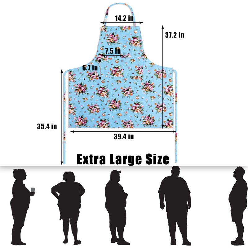 LOLOMLO Oversize Canvas Cotton Apron, Extra Large Aprons with Long