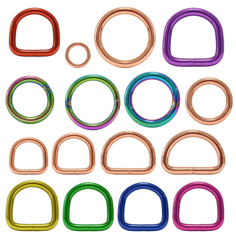 Ganzoo D Ring Made of Steel, Set of 10, Inner