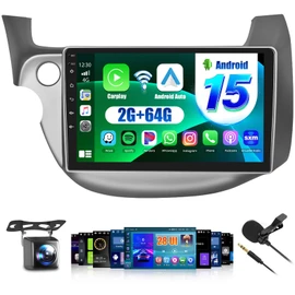 Inefala 2+64G Stereo for Honda Fit 2008 2009 2010 2011 2012 2013 CarPlay Car Stereo Android 15 10.1 Inch Touchscreen Compatible with Android Auto Backup Camera GPS FM RDS EQ 28UI
