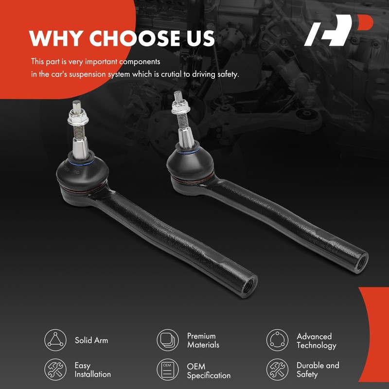 A-Premium 2 x Front Outer Tie Rod Ends, Compatible with