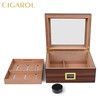 CIGAROL Cigar Humidor, Glass Top Desktop Humidor Case with Digital