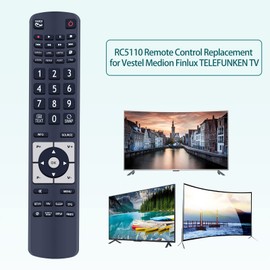 TCNOUMT RC5110 30069940 Remote Control Replacement for Finlux Medion Telefunken Vestel Linsar TV 16LED504 22LED906T 24LED504 24LED906T 32LCD507 37LCD507 40H6L03G 46H8L03 Universal Remote Control