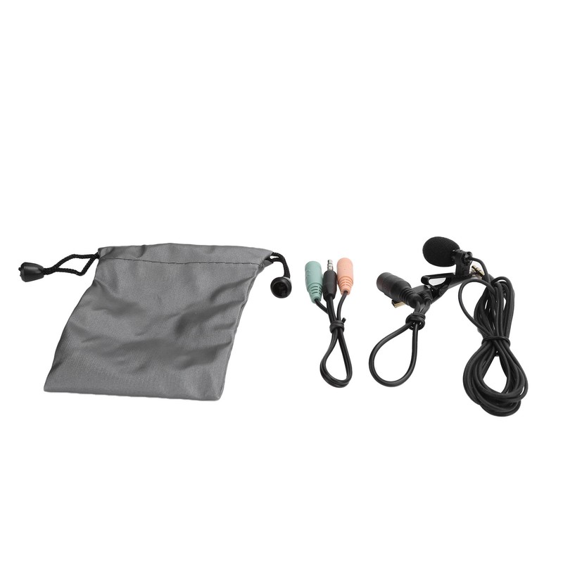 3.5mm Lavalier Lapel Microphone Clip on Hands Free Microphone for