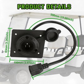 JacEnergy Golf Cart Charging Port Adapter with 120V Plug Compatible with EZGO TXT Club Car Charging Plug Part Type for Lithium Battery Conversion and On-Board Charging