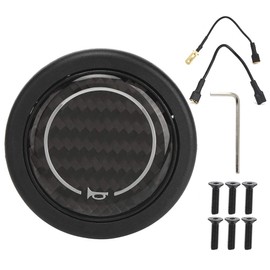 Horn Button Hand Steering Horn Switch Button Steering Wheel Horn Button Mounting Diameter 50mm Length 57mm 6V Textured Easy to Use Horn Button for Nardi Steering Wheel Carbon Fiber