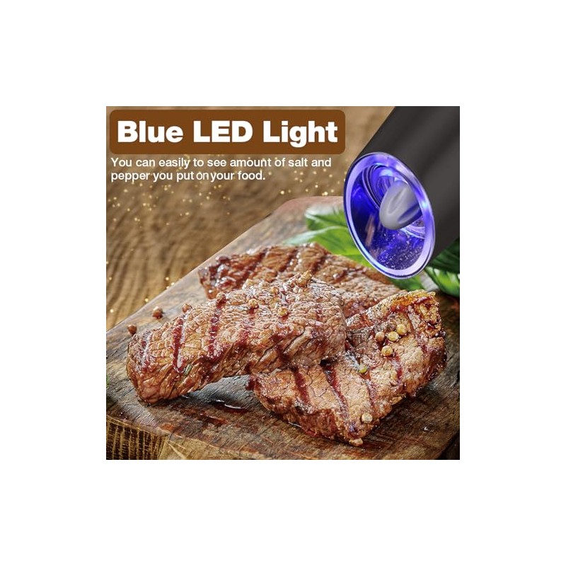 Gravity Electric Salt and Pepper Grinder Set with LED Light