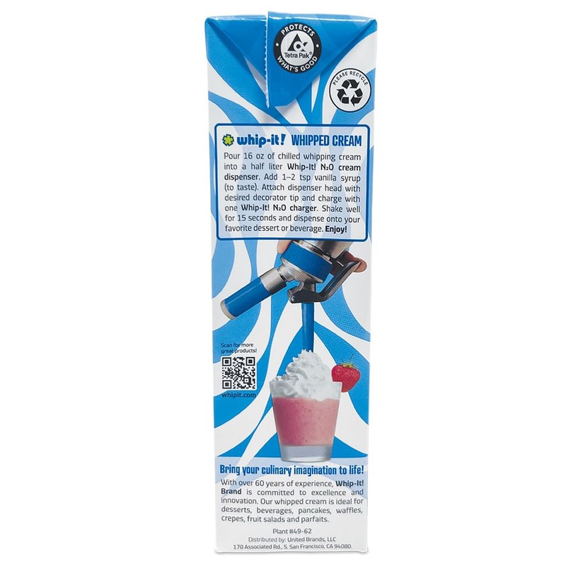 Whip-It! Heavy Whipping Cream – Shelf-Stable, Real Dairy 32oz Cartons
