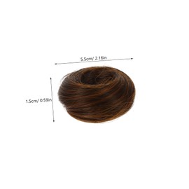 Healeved 2Pcs Hair Donut Scrunchies Ponytail Hair Extension Accessories for Women Comfortable Non Slip Natural Light Brown for Daily Wear Parties Weddings Fitness